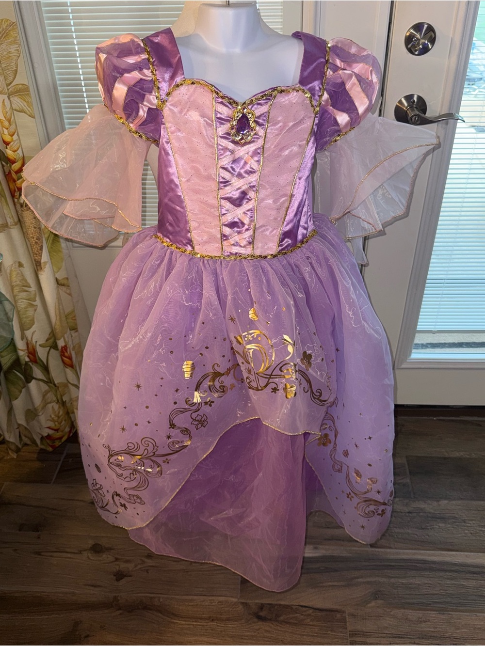 Disney Repunzel Purple Princess Floral Tulle Kids Costume Dress